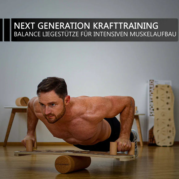 Bundle Sportboard Kork & Fitness Stange - Eigengewicht Training gegen die Schwerkraft