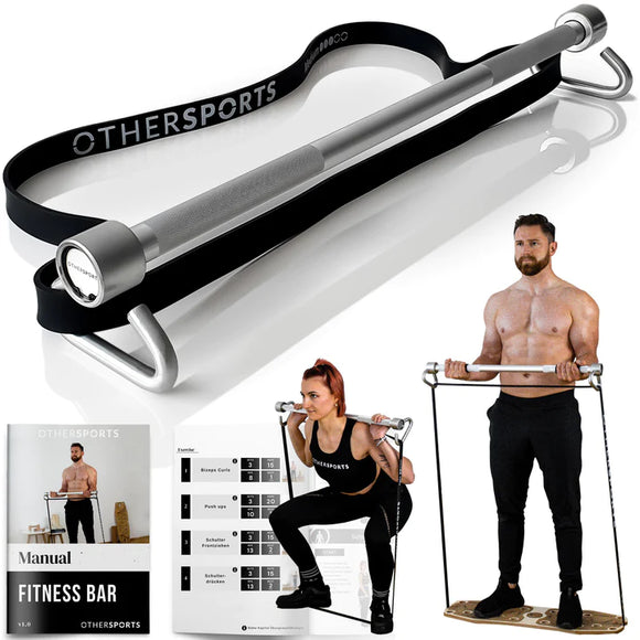 Bundle Sportboard Kork & Fitness Stange - Eigengewicht Training gegen die Schwerkraft