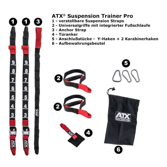 ATX® Suspension Trainer - Set PRO - Schlingentrainer für Eigengewicht Training gegen die Schwerkraft