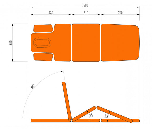 Massageliege Camino Treatment in Agate Blue - Elektrisch verstellbar
