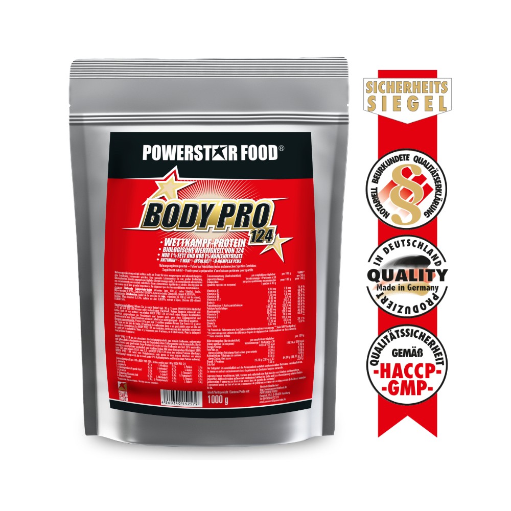 Powerstar Food® BODY PRO 124 - Wettkampfprotein - 1000 g - Neutral