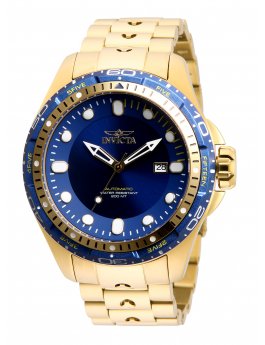 Invicta® Hydromax 32240 Mens Automatic 51mm Stainless Steel Gold, Aluminum Case, Blue Dial - 0