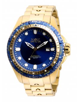 Invicta® Hydromax 32240 Mens Automatic 51mm Stainless Steel Gold, Aluminum Case, Blue Dial