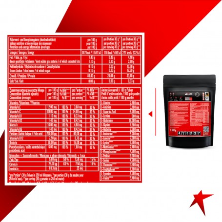 Powerstar Food® CASEIN 90 - Mizellares Casein Protein - 1000 g