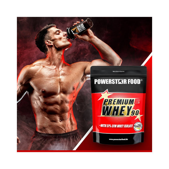 Powerstar Food® PREMIUM WHEY 90 - Whey Protein Shake - 850 g Pulver