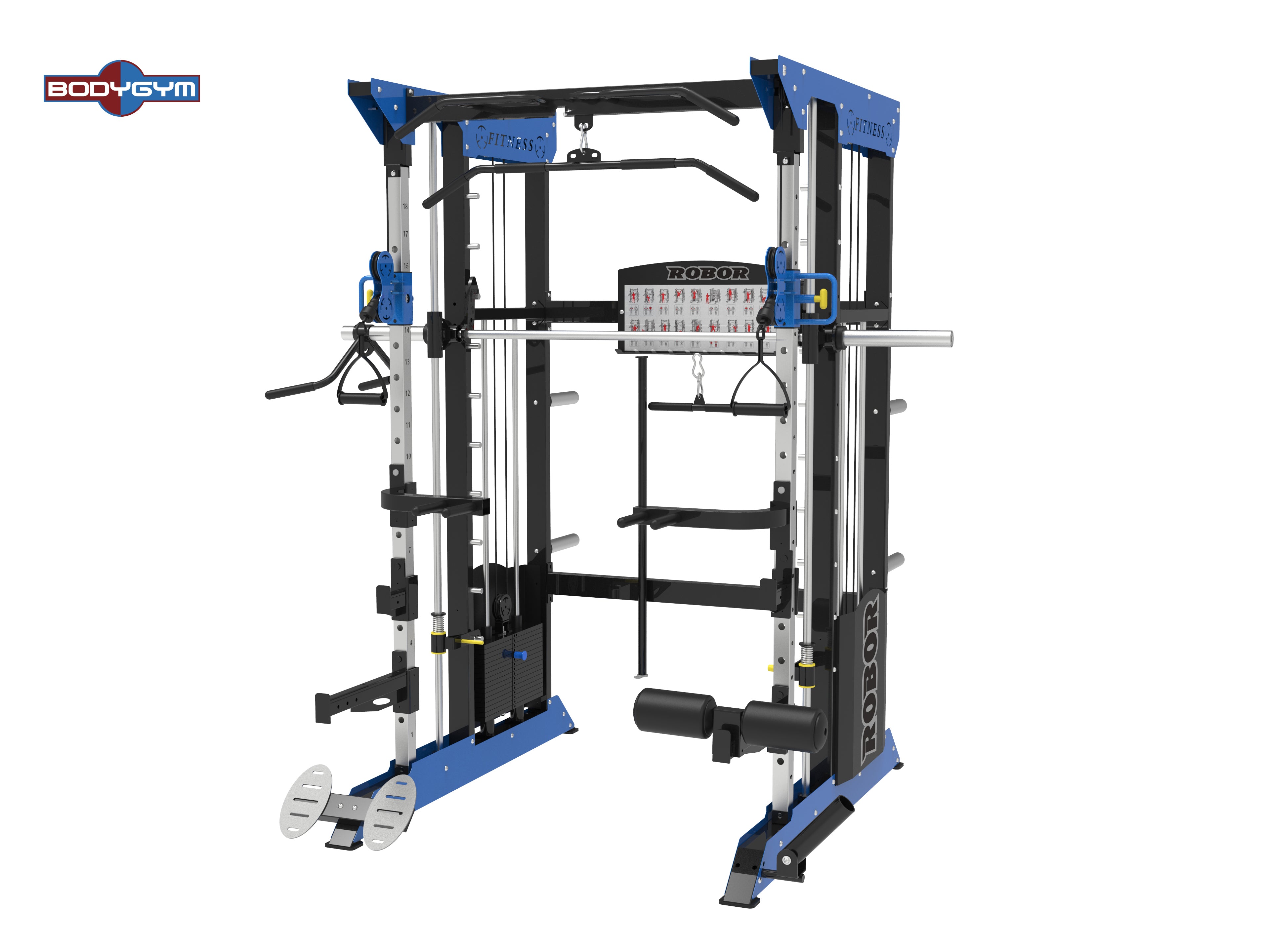 TZ-FITNESS® MONSTER FULL-FUNCTIONAL - TZ-Q1001B Multi Funktional Smith Maschine - PIN Load & Plate Load