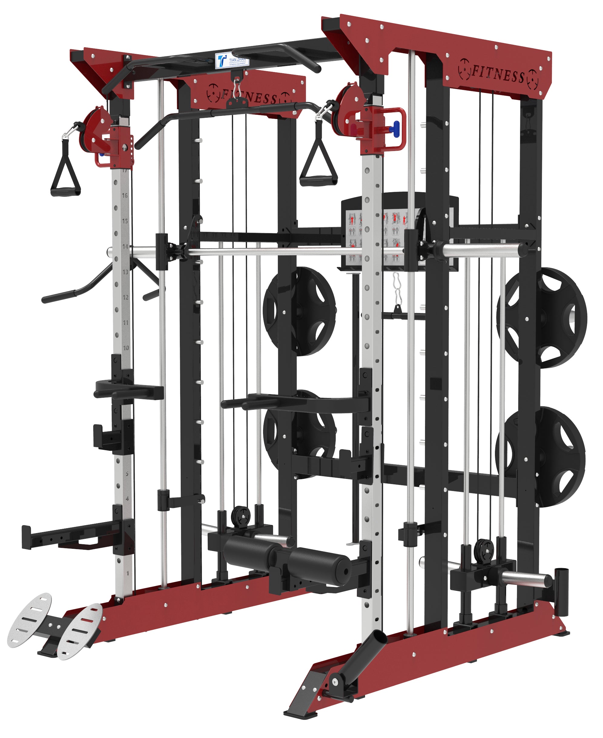 TZ-FITNESS® MONSTER FULL-FUNCTIONAL TZ-Q1002 SMITH MACHINE - PLATE LOA