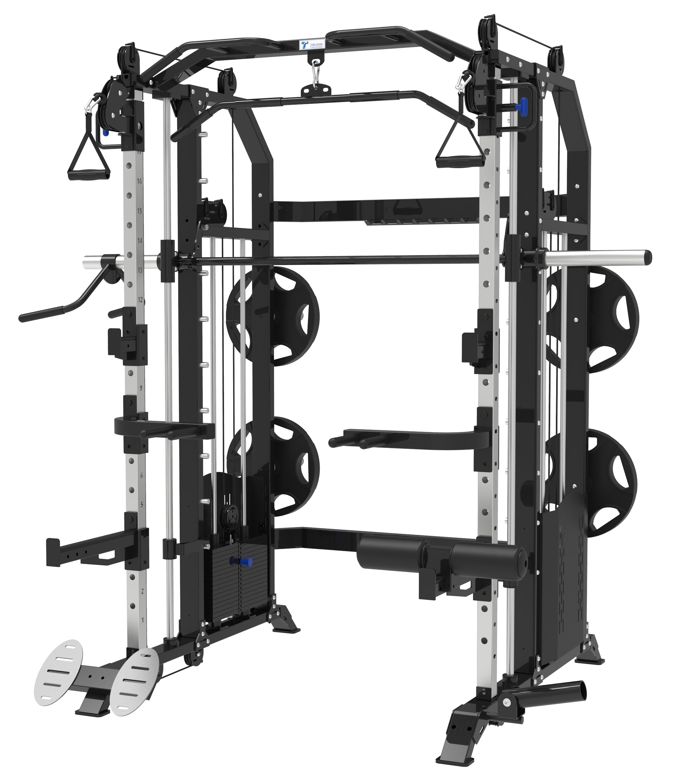 TZ-FITNESS® Multi Funktional Smith Maschine mit Steckgewichte TZ-Q1009B