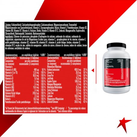 Powerstar Food® A-Z - Vitamine & Mineralien - 180 Vitalstoff Tabletten
