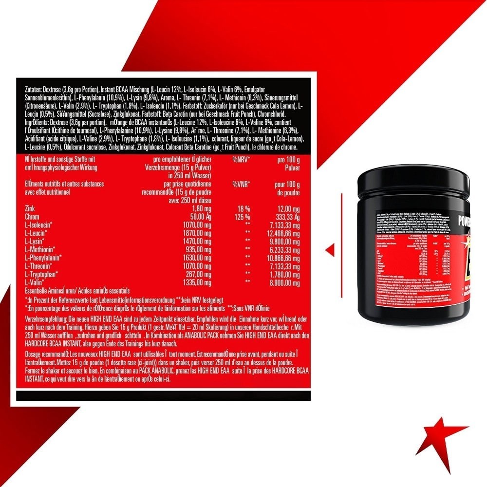 Powerstar Food® EAA HIGH END - Essentielle Aminosäuren - 600 g Pulver