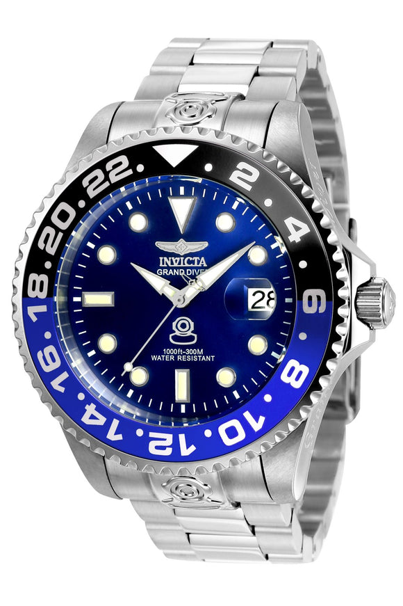 Invicta® Grand Diver 21865 Automatik Herrenuhr 47 mm - Lünette Schwarz/Blau