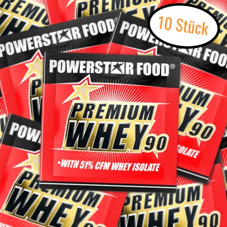 Powerstar Food® PREMIUM WHEY 90 - Whey Protein Shake - 30 g Probebeutel