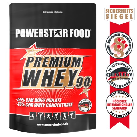 Powerstar Food® PREMIUM WHEY 90 - Whey Protein Shake - 4000 g Pulver